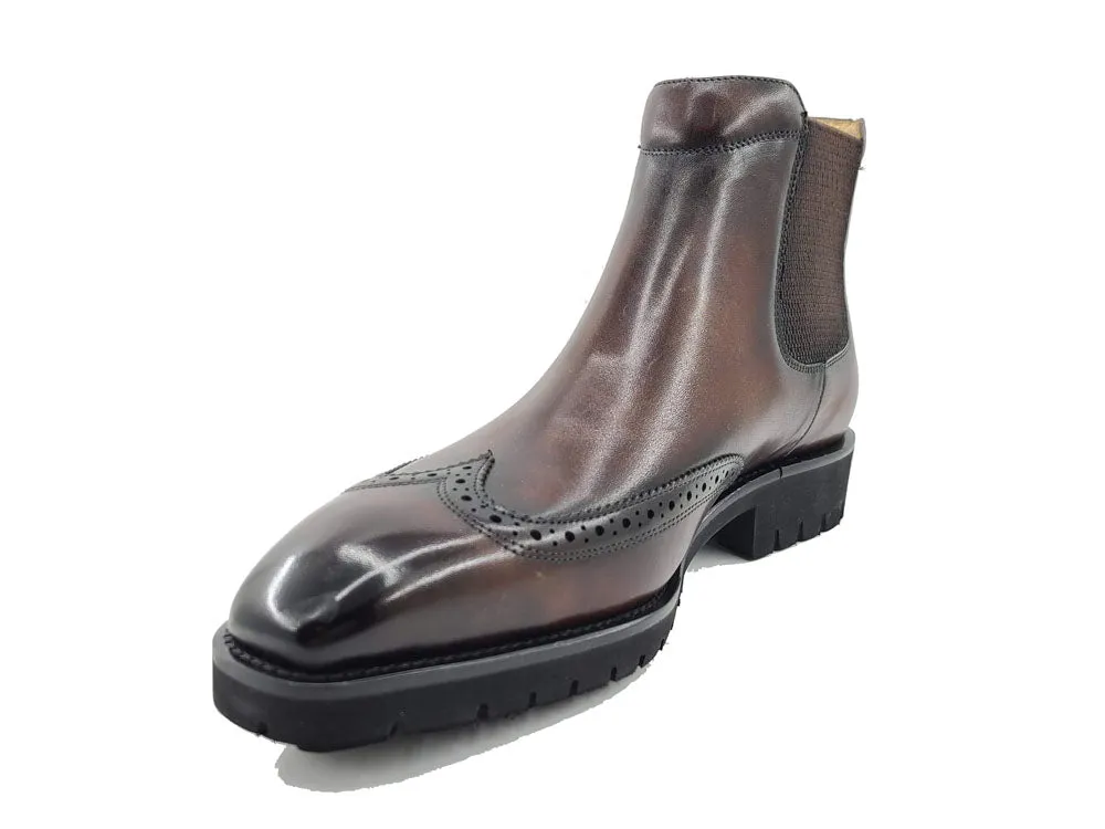 Lug Sole Chelsea Boot with Wingtip Toe