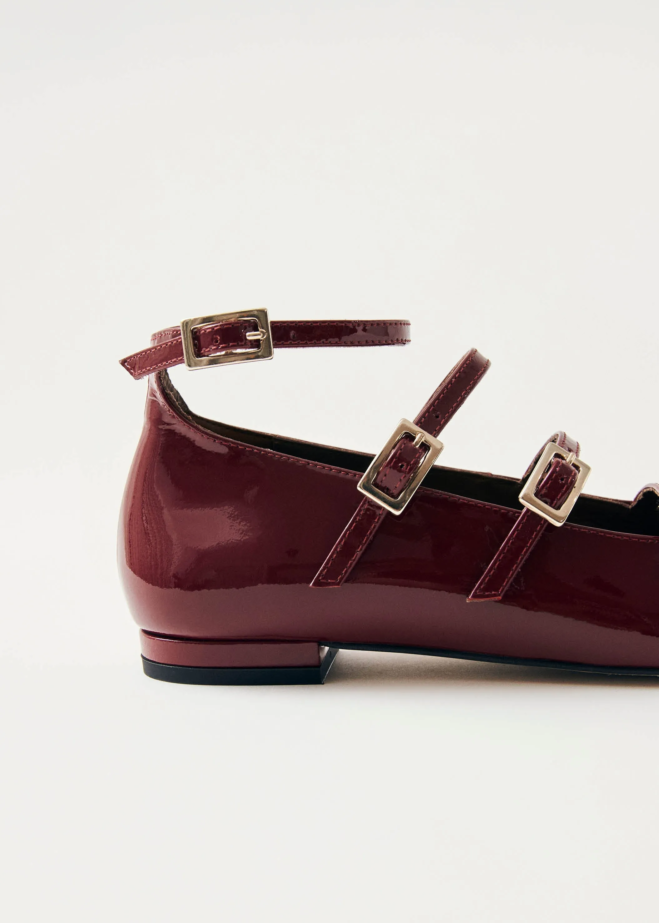 Luke Onix Wine Burgundy Leather Ballet Flats