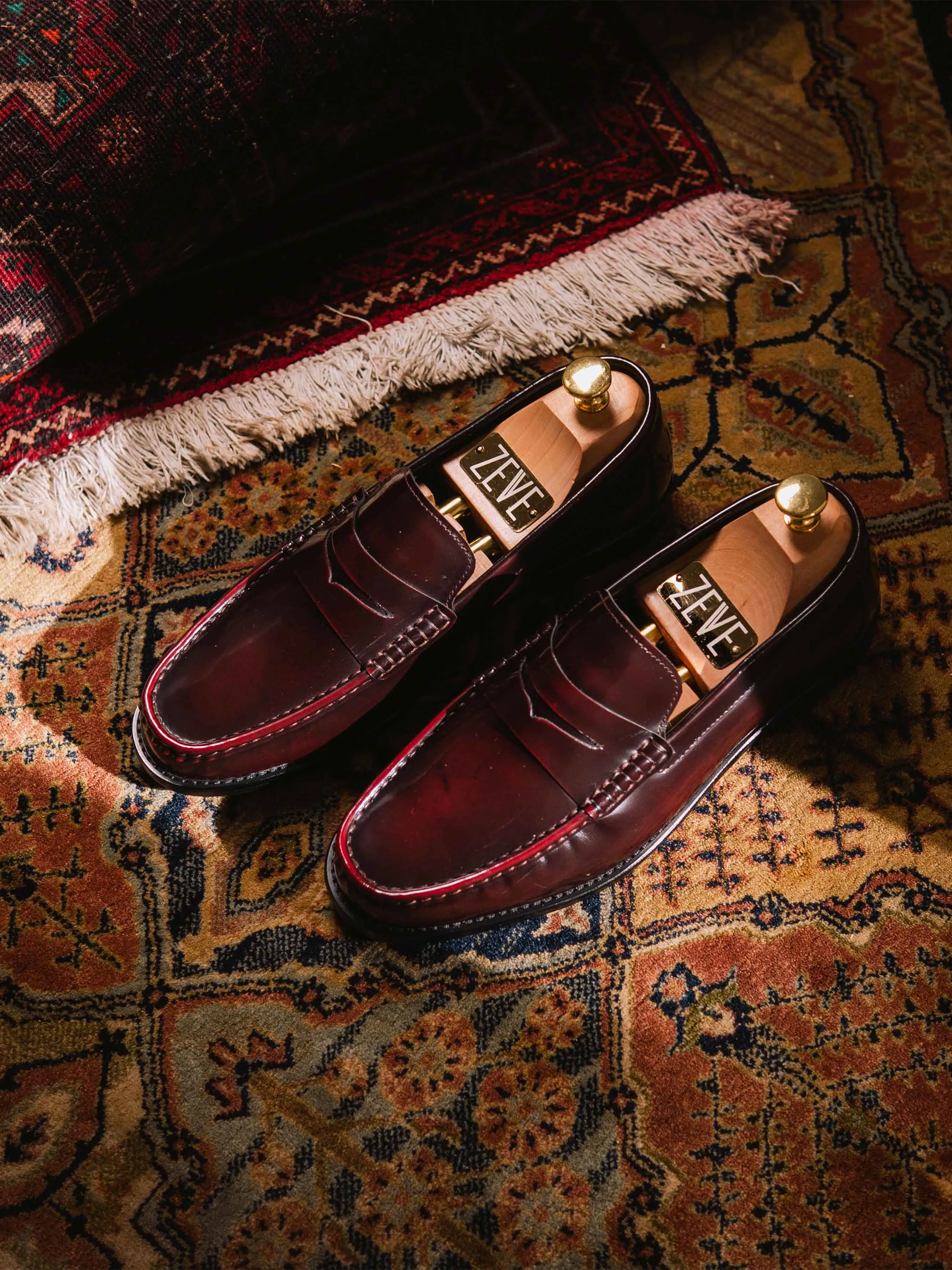 Marco Penny Loafer - Red Burgundy Polished Leather