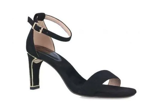 MENBUR Black  suede  Barely there Sandal