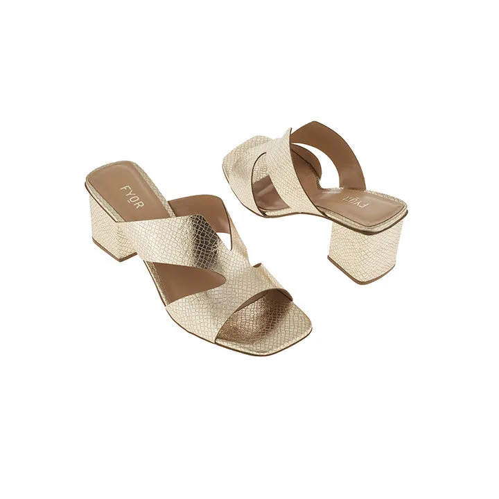 Metallic Block Heel  Sandal BCM 138