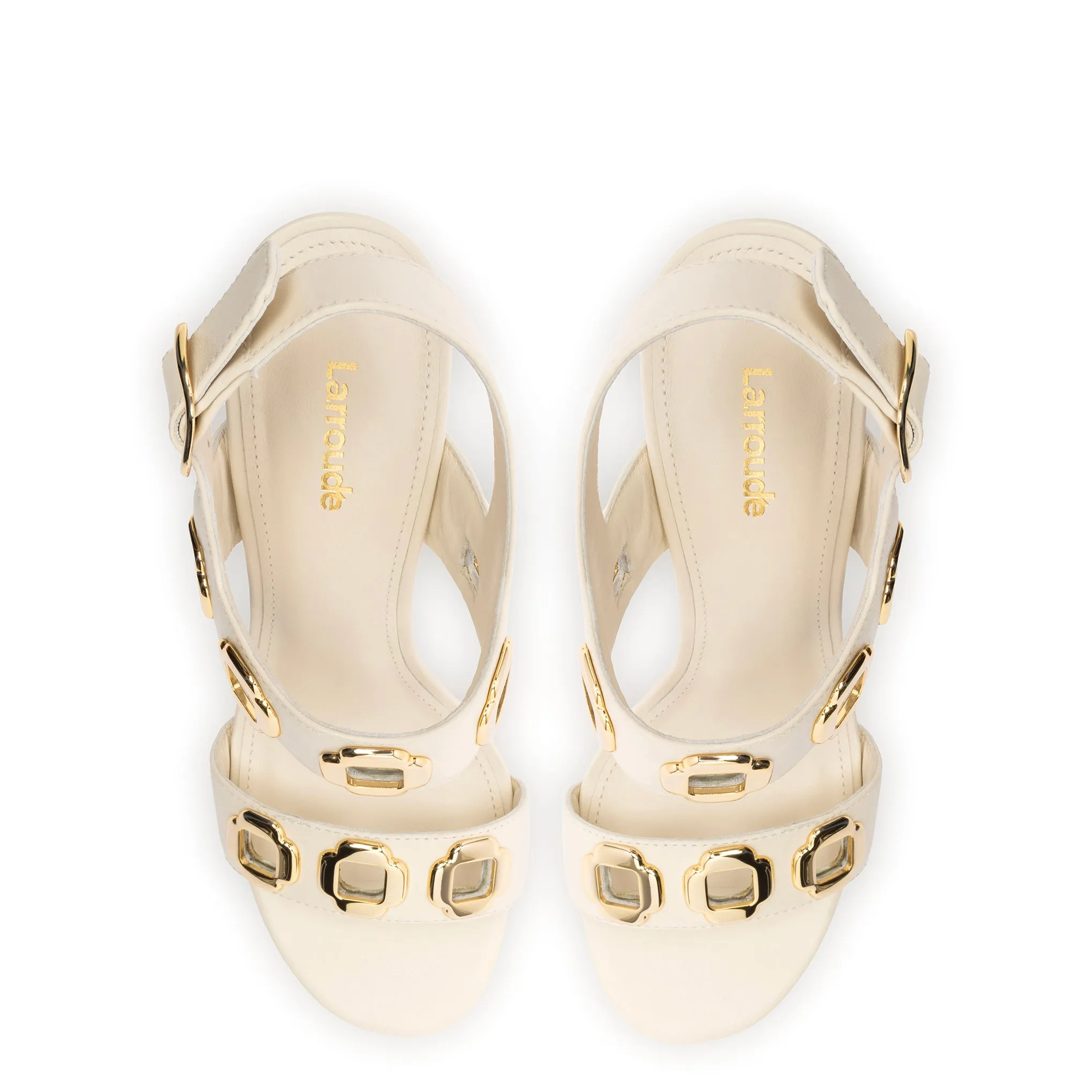 Milan Hi Sandal In Ivory Leather