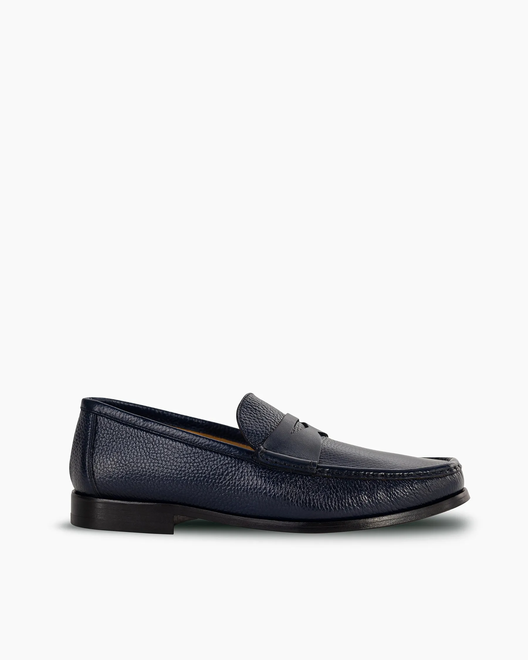 Navy Calf Leather Penny Loafer