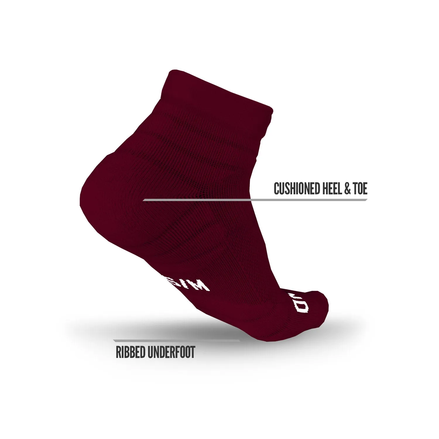 NXTRND Quarter Socks Maroon (3-Pairs)