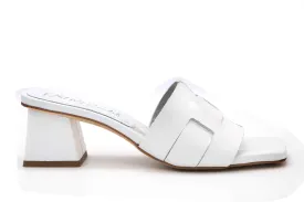 OH MY SANDALS White leather slip on Mule