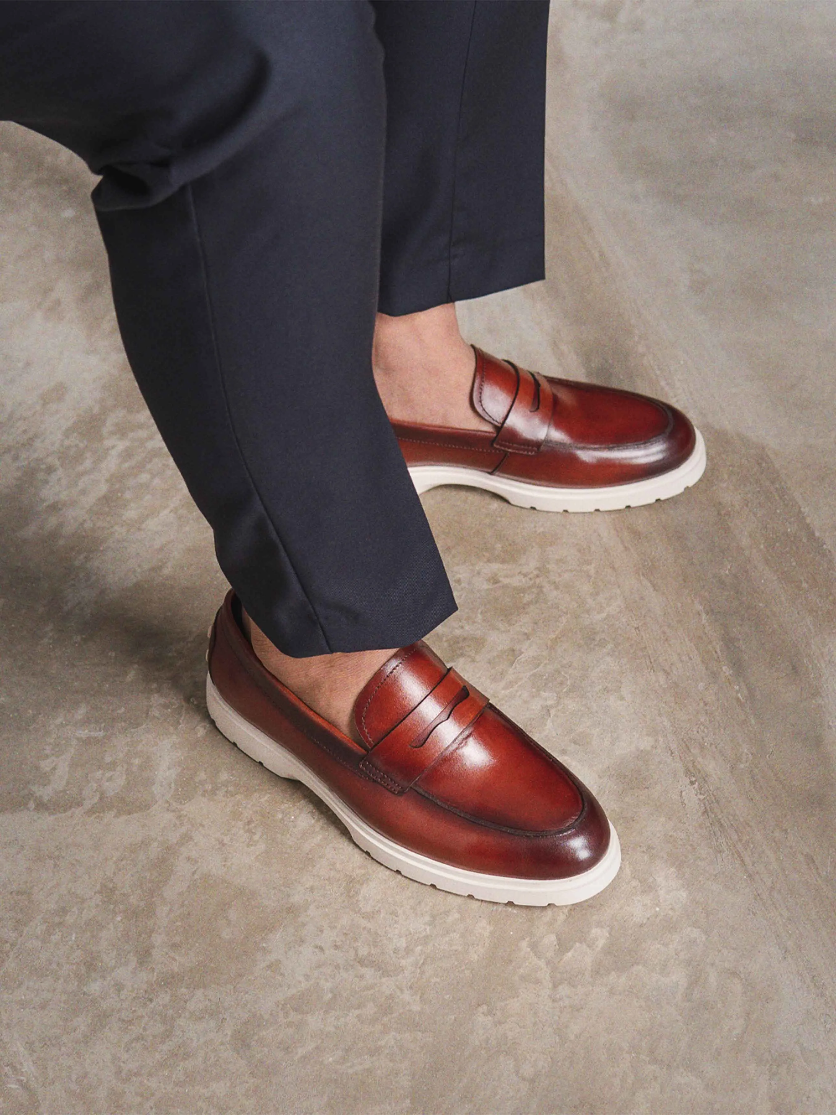 Penny Loafer - Cognac Tan (Chalk Sole)