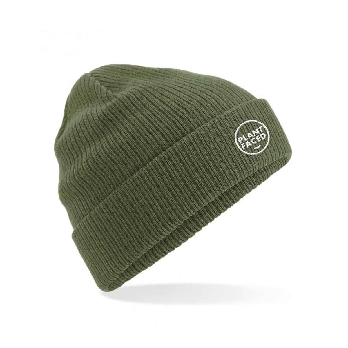 Plant Faced Organic Beanie - Fisherman Olive