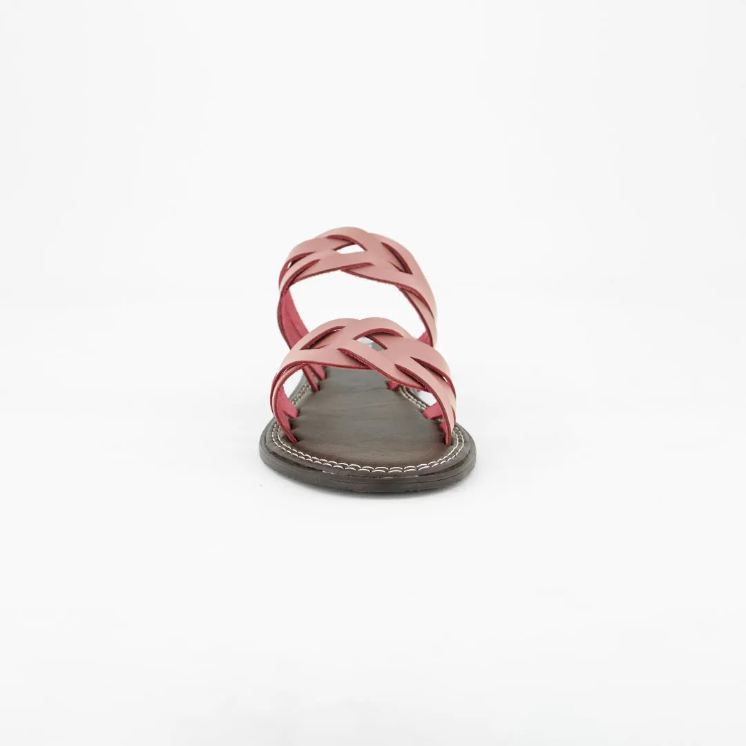 Push In Leather Weave Sandal