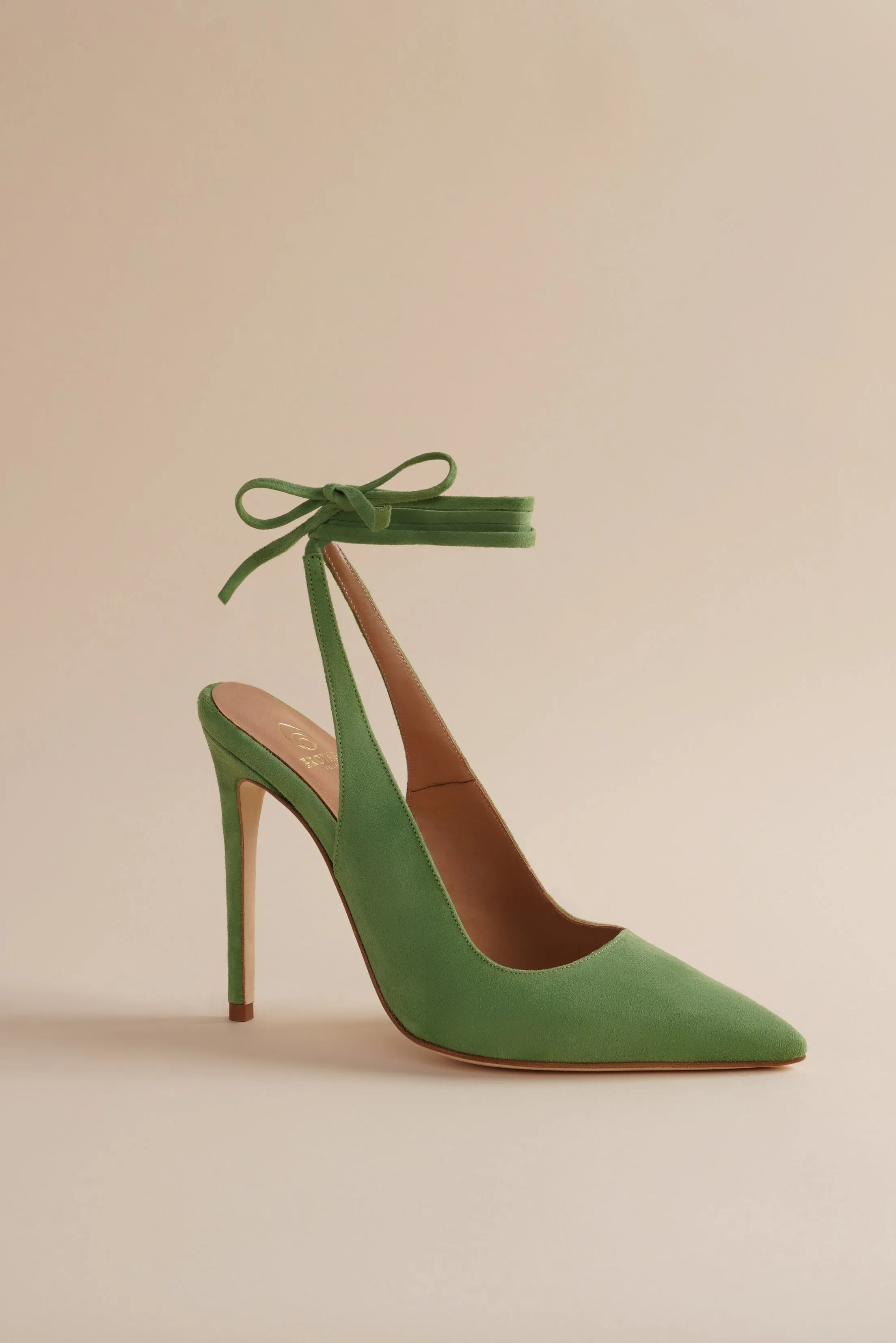 Ribbon Pump in Cactus Green Suede