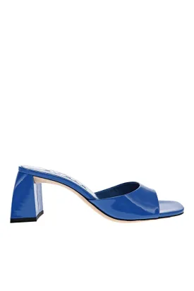 Romy Cerulean Patent Leather Mules