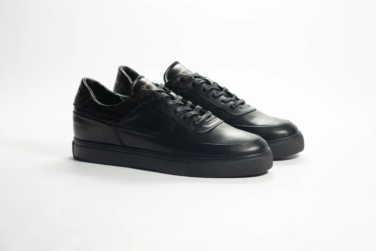 Sneakers SATURNE en cuir noir