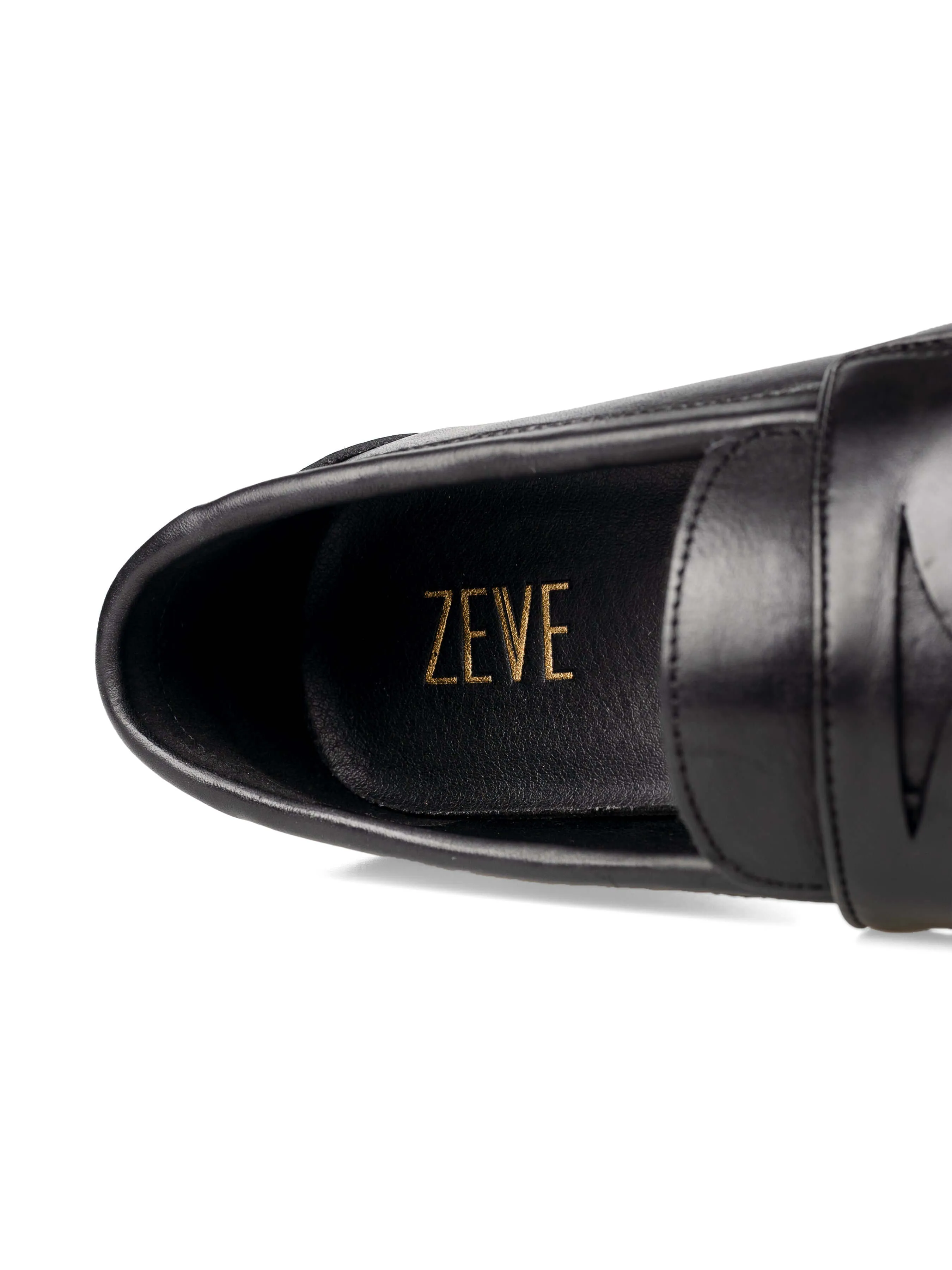 Wayne Penny Loafer - Solid Black Leather (Crepe Sole)