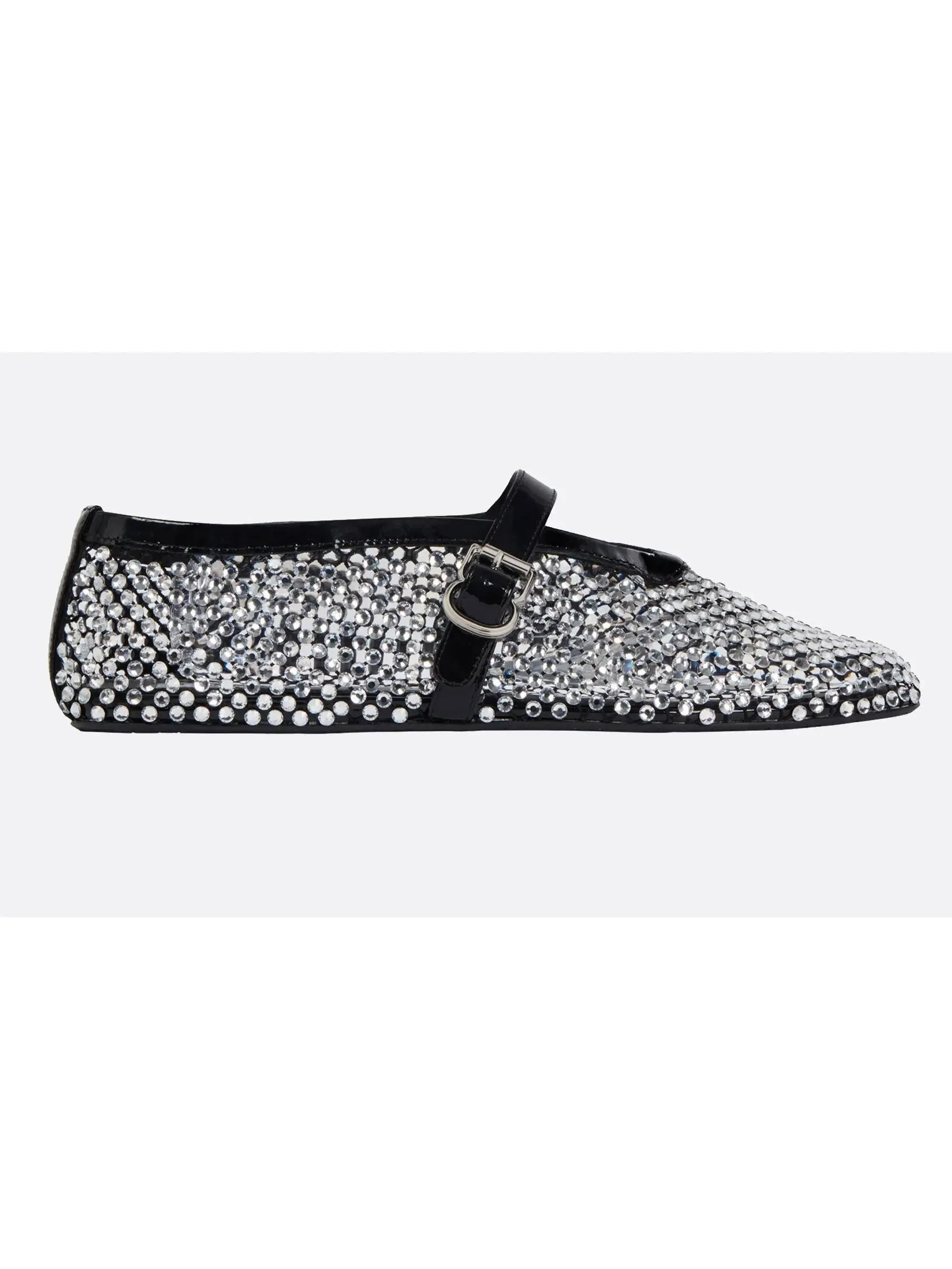 Women’s Ballet Flats in Fishnet and Strass