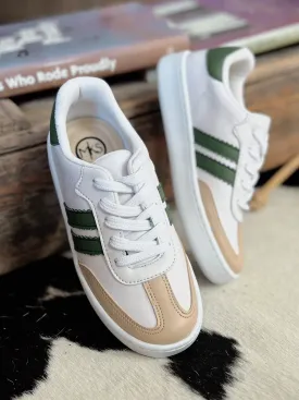 Women's Double Stripe Green Sneakers